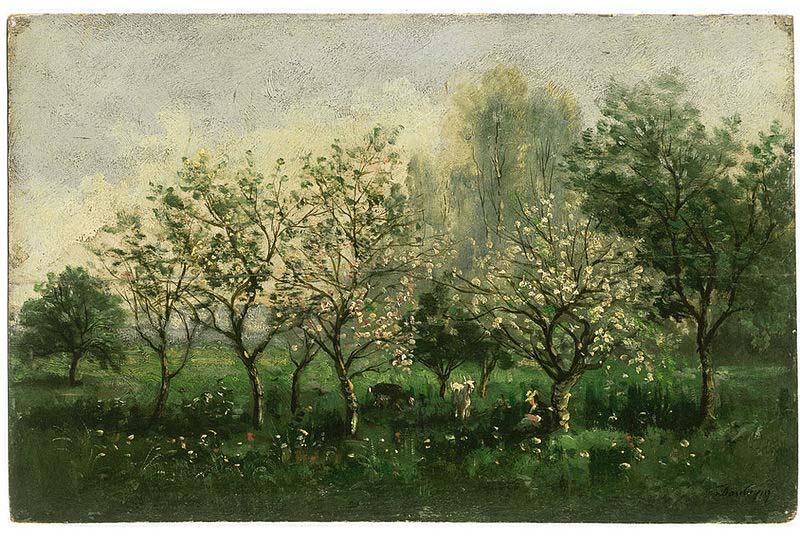 Charles-Francois Daubigny Apple Trees in Blossom oil painting picture